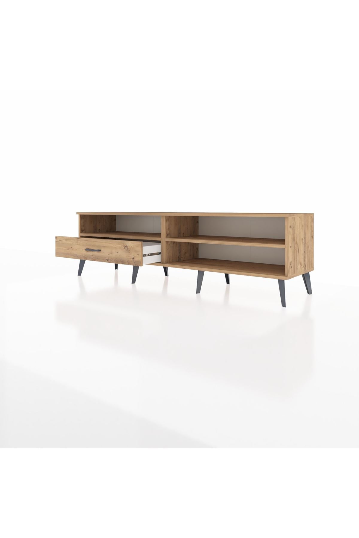 Hyperion TV Ünitesi 2 Raflı Tek Çekmeceli  176x44x51 Çam-Çam/Çam