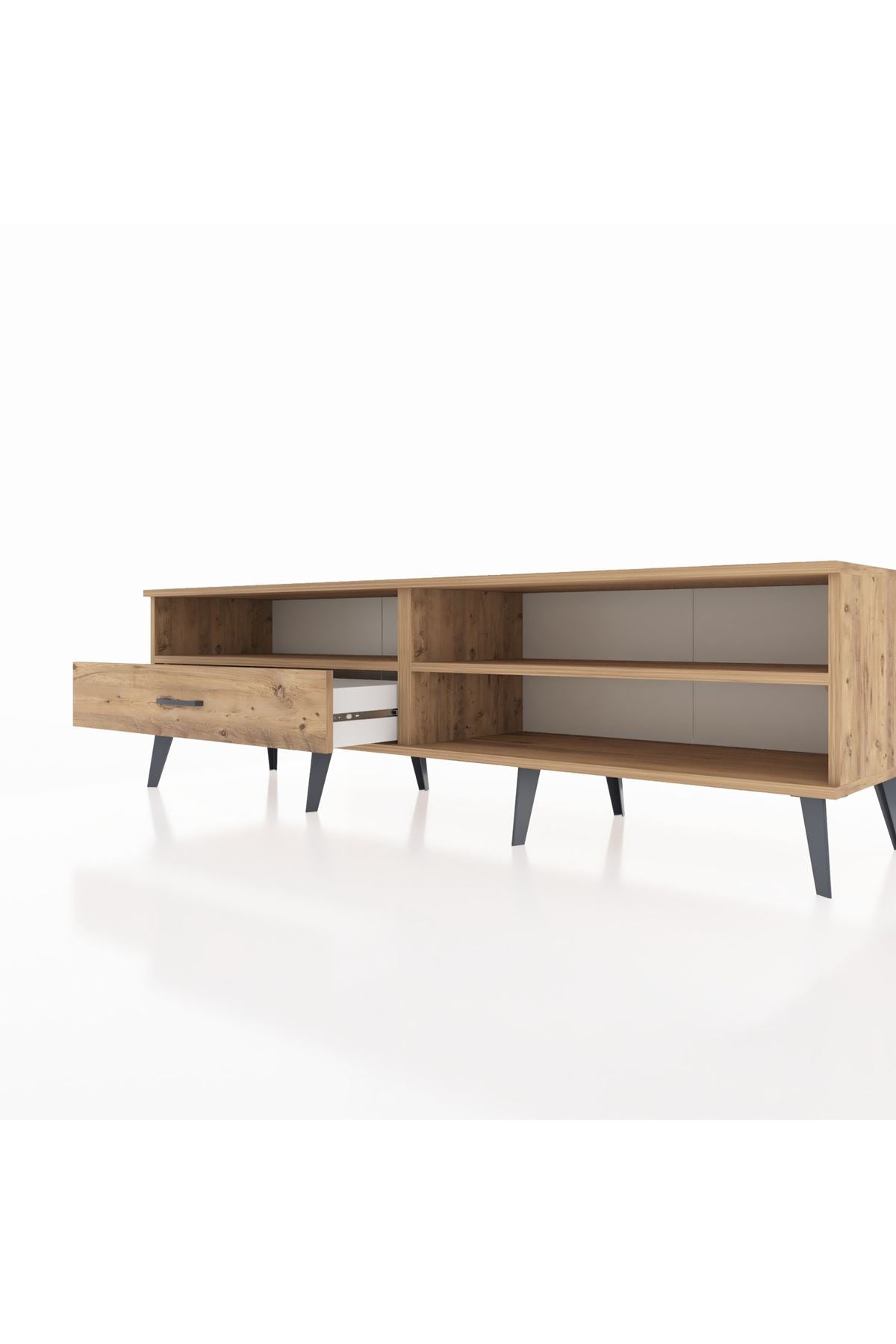 Hyperion TV Ünitesi 2 Raflı Tek Çekmeceli  176x44x51 Çam-Çam/Çam