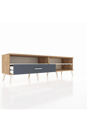 Hyperion TV Ünitesi 2 Raflı Tek Çekmeceli  176x44x51 Çam-Aytaşı/Antrasit