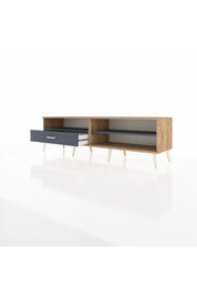 Hyperion TV Ünitesi 2 Raflı Tek Çekmeceli  176x44x51 Çam-Antrasit/Antrasit