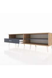 Hyperion TV Ünitesi 2 Raflı Tek Çekmeceli  176x44x51 Çam-Antrasit/Antrasit