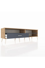 Hyperion TV Ünitesi 2 Raflı Tek Çekmeceli  176x44x51 Çam-Antrasit/Antrasit