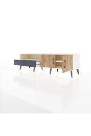 Hyperion TV Ünitesi 2 Raflı Tek Çekmeceli 2 Kapaklı 176x44x51 Aytaşı-Çam/Antrasit