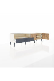 Hyperion TV Ünitesi 2 Raflı Tek Çekmeceli 2 Kapaklı 176x44x51 Aytaşı-Çam/Antrasit