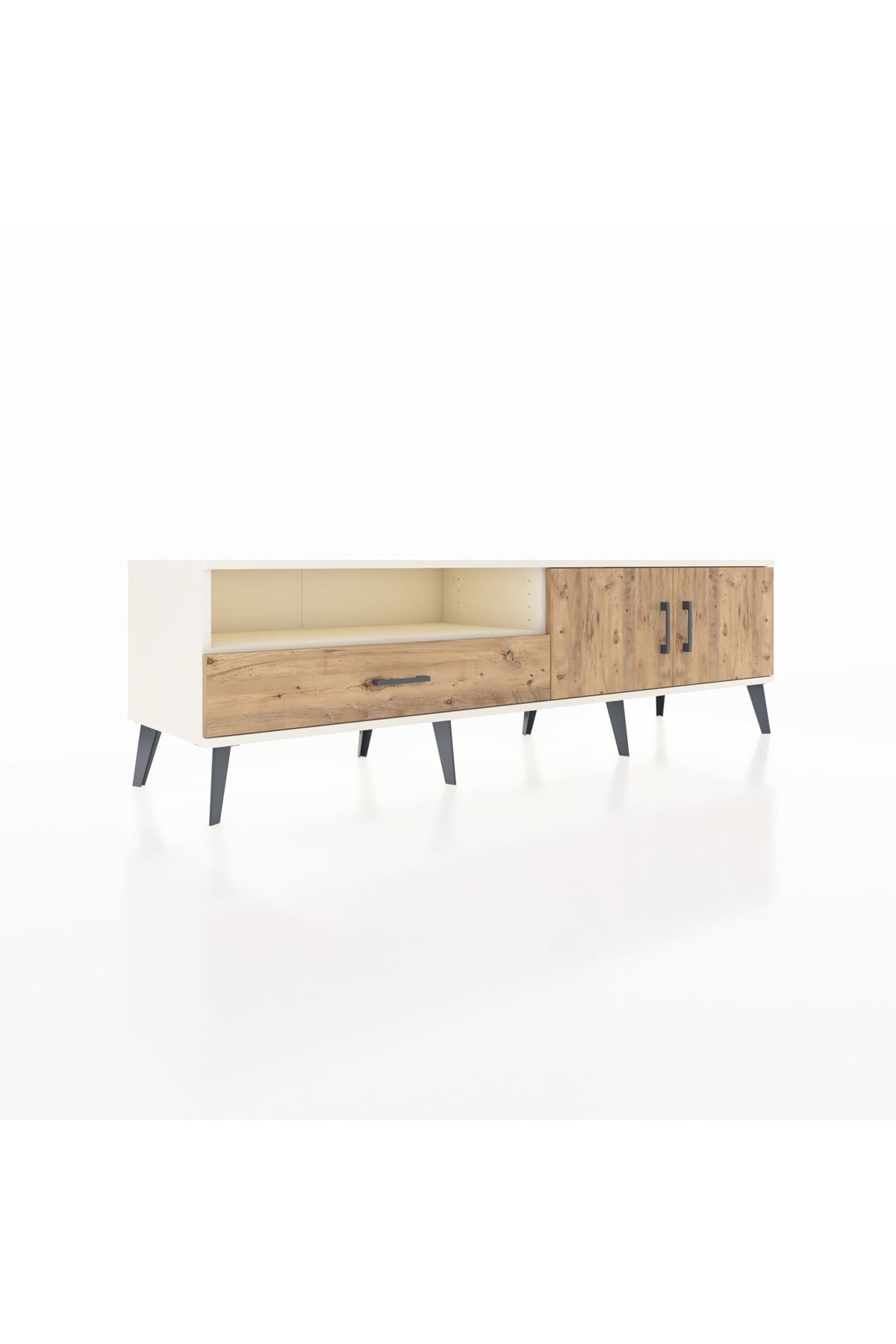 Hyperion TV Ünitesi 2 Raflı Tek Çekmeceli 2 Kapaklı 176x44x51 Aytaşı-Çam/Çam