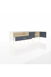 Hyperion TV Ünitesi 2 Raflı Tek Çekmeceli 2 Kapaklı 176x44x51 Aytaşı-Antrasit/Antrasit