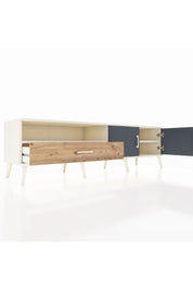 Hyperion TV Ünitesi 2 Raflı Tek Çekmeceli 2 Kapaklı 176x44x51 Aytaşı-Antrasit/Çam