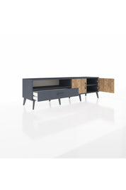 Hyperion TV Ünitesi 2 Raflı Tek Çekmeceli 2 Kapaklı 176x44x51 Antrasit-Çam/Antrasit