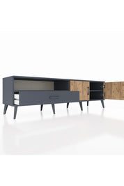 Hyperion TV Ünitesi 2 Raflı Tek Çekmeceli 2 Kapaklı 176x44x51 Antrasit-Çam/Antrasit