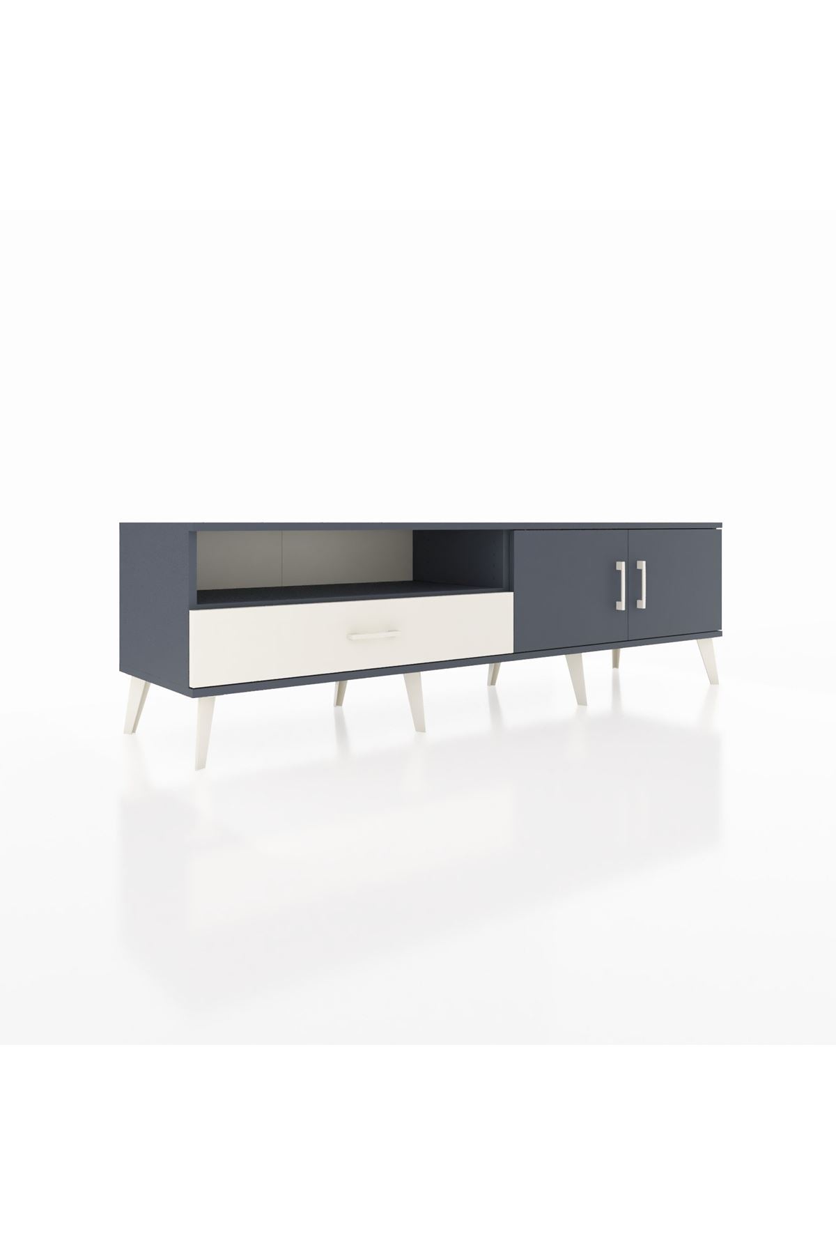 Hyperion TV Ünitesi 2 Raflı Tek Çekmeceli 2 Kapaklı 176x44x51 Antrasit-Antrasit/Aytaşı