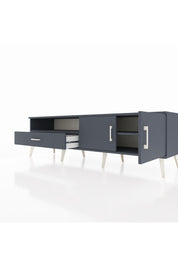 Hyperion TV Ünitesi 2 Raflı Tek Çekmeceli 2 Kapaklı 176x44x51 Antrasit-Antrasit/Antrasit