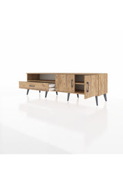 Hyperion TV Ünitesi 2 Raflı Tek Çekmeceli 2 Kapaklı 176x44x51 Çam-Çam/Çam