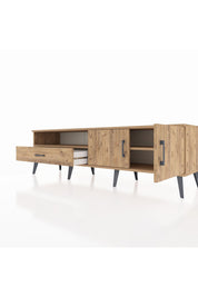 Hyperion TV Ünitesi 2 Raflı Tek Çekmeceli 2 Kapaklı 176x44x51 Çam-Çam/Çam