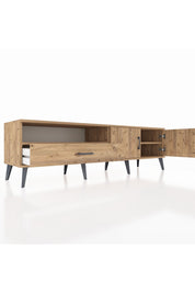 Hyperion TV Ünitesi 2 Raflı Tek Çekmeceli 2 Kapaklı 176x44x51 Çam-Çam/Çam