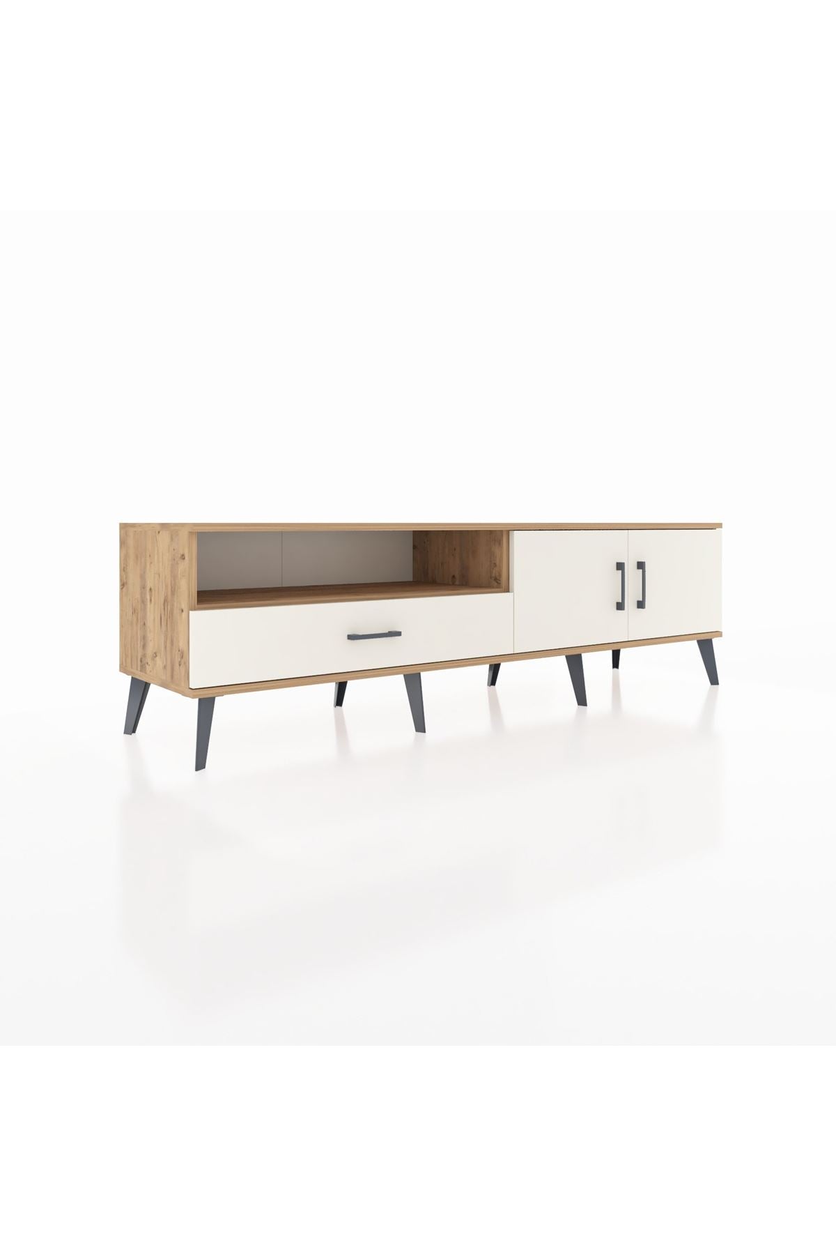 Hyperion TV Ünitesi 2 Raflı Tek Çekmeceli 2 Kapaklı 176x44x51 Çam-Aytaşı/Aytaşı