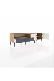 Hyperion TV Ünitesi 2 Raflı Tek Çekmeceli 2 Kapaklı 176x44x51 Çam-Aytaşı/Antrasit