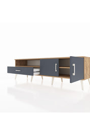 Hyperion TV Ünitesi 2 Raflı Tek Çekmeceli 2 Kapaklı 176x44x51 Çam-Antrasit/Antrasit