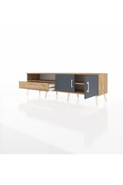 Hyperion TV Ünitesi 2 Raflı Tek Çekmeceli 2 Kapaklı 176x44x51 Çam-Antrasit/Çam