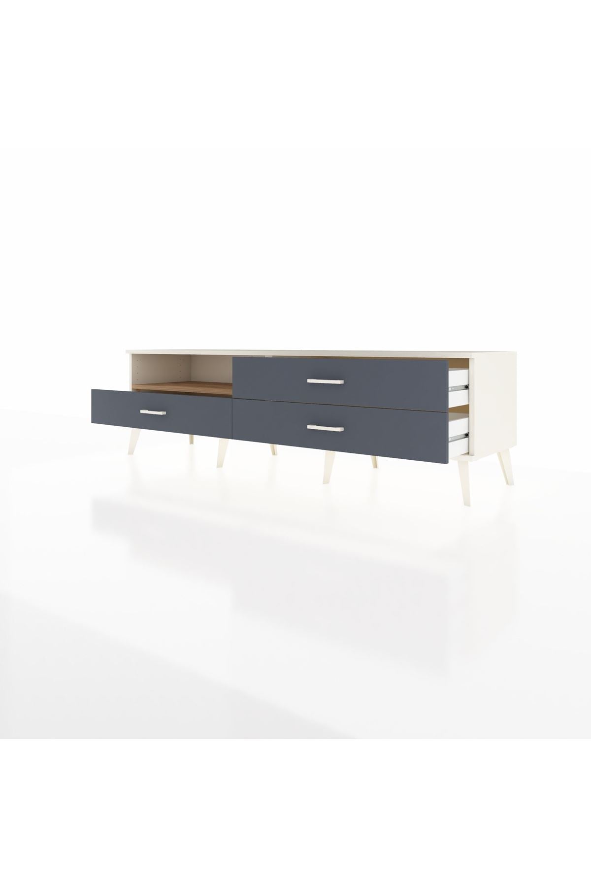 Hyperion TV Ünitesi Tek Raflı 3 Çekmeceli  176x44x51 Aytaşı-Çam/Antrasit