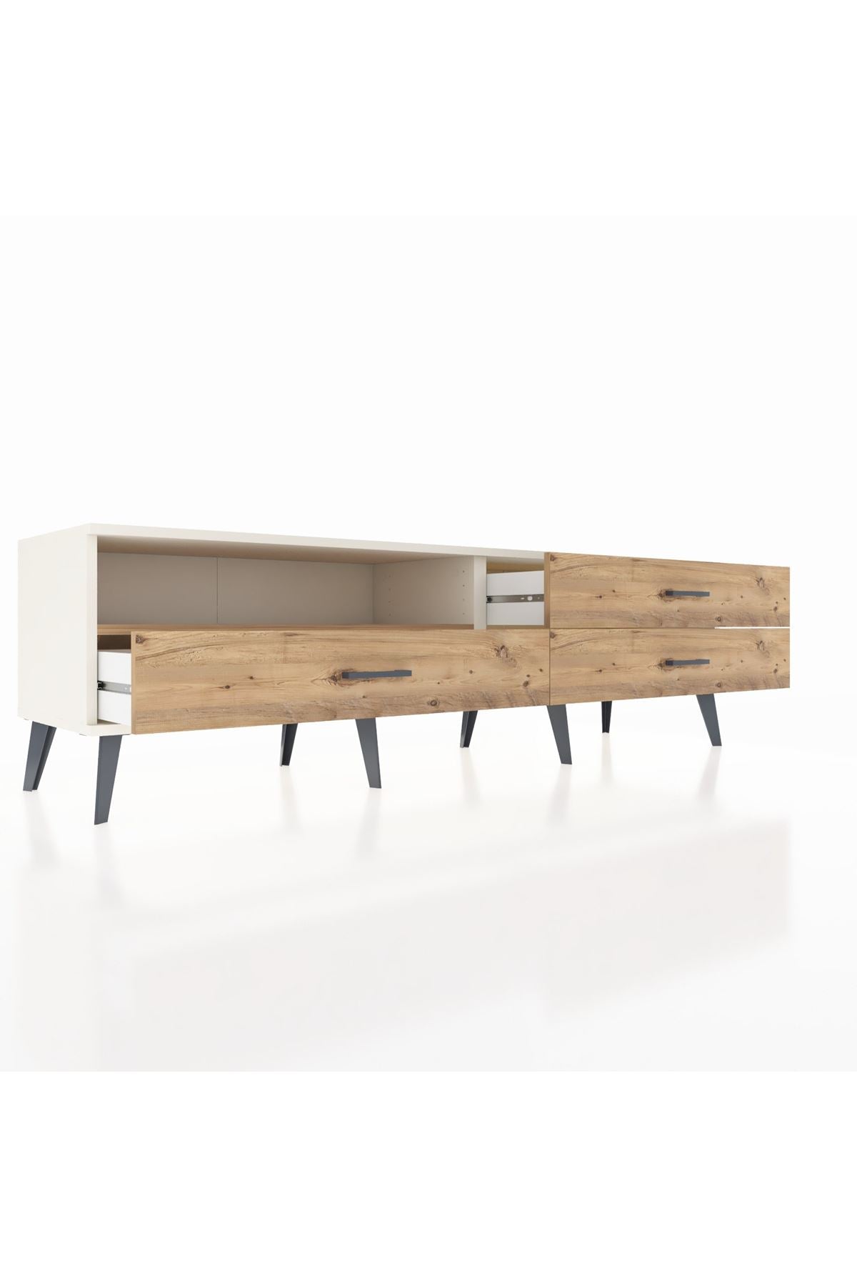 Hyperion TV Ünitesi Tek Raflı 3 Çekmeceli  176x44x51 Aytaşı-Çam/Çam