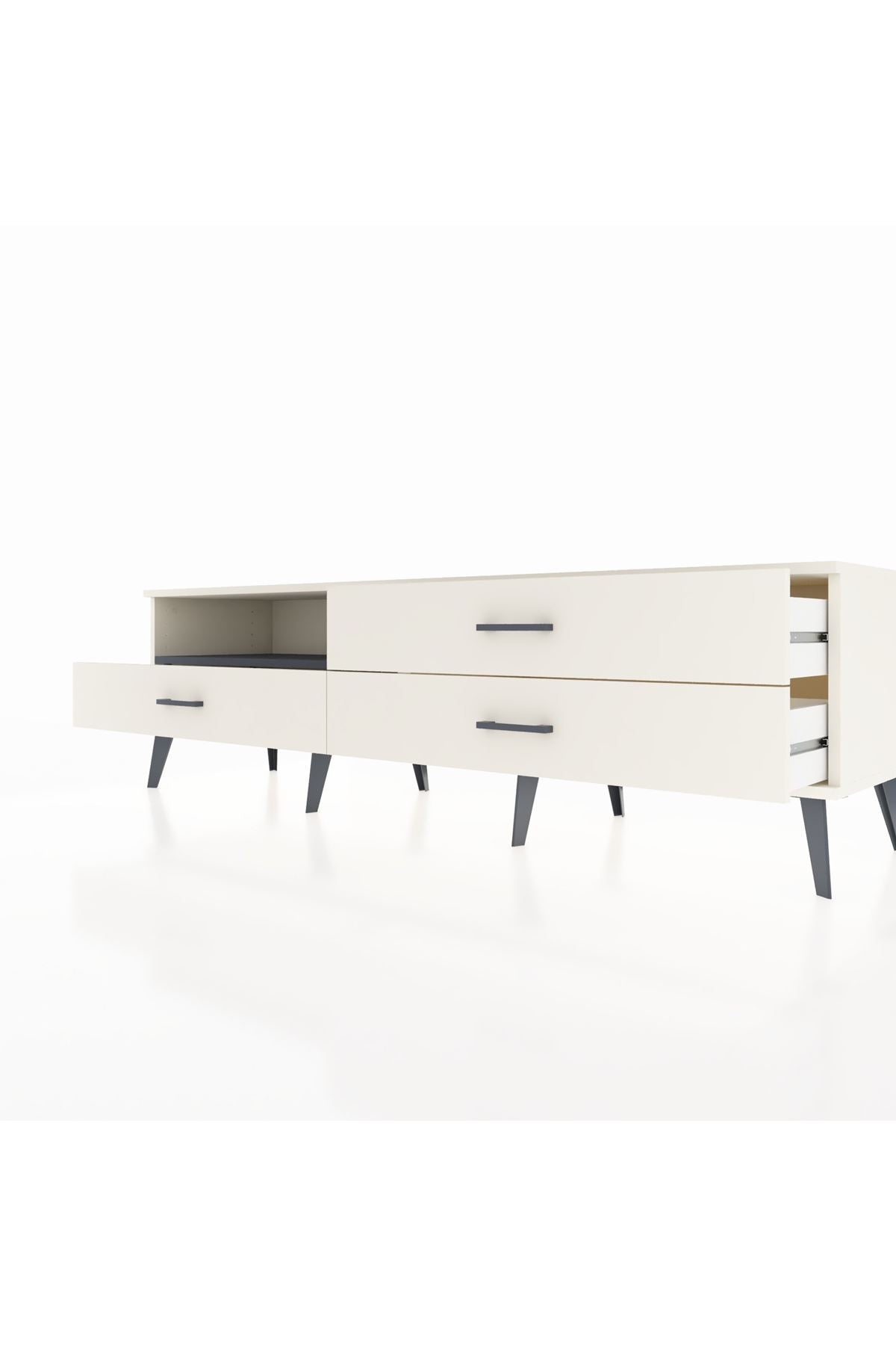 Hyperion TV Ünitesi Tek Raflı 3 Çekmeceli  176x44x51 Aytaşı-Antrasit/Aytaşı