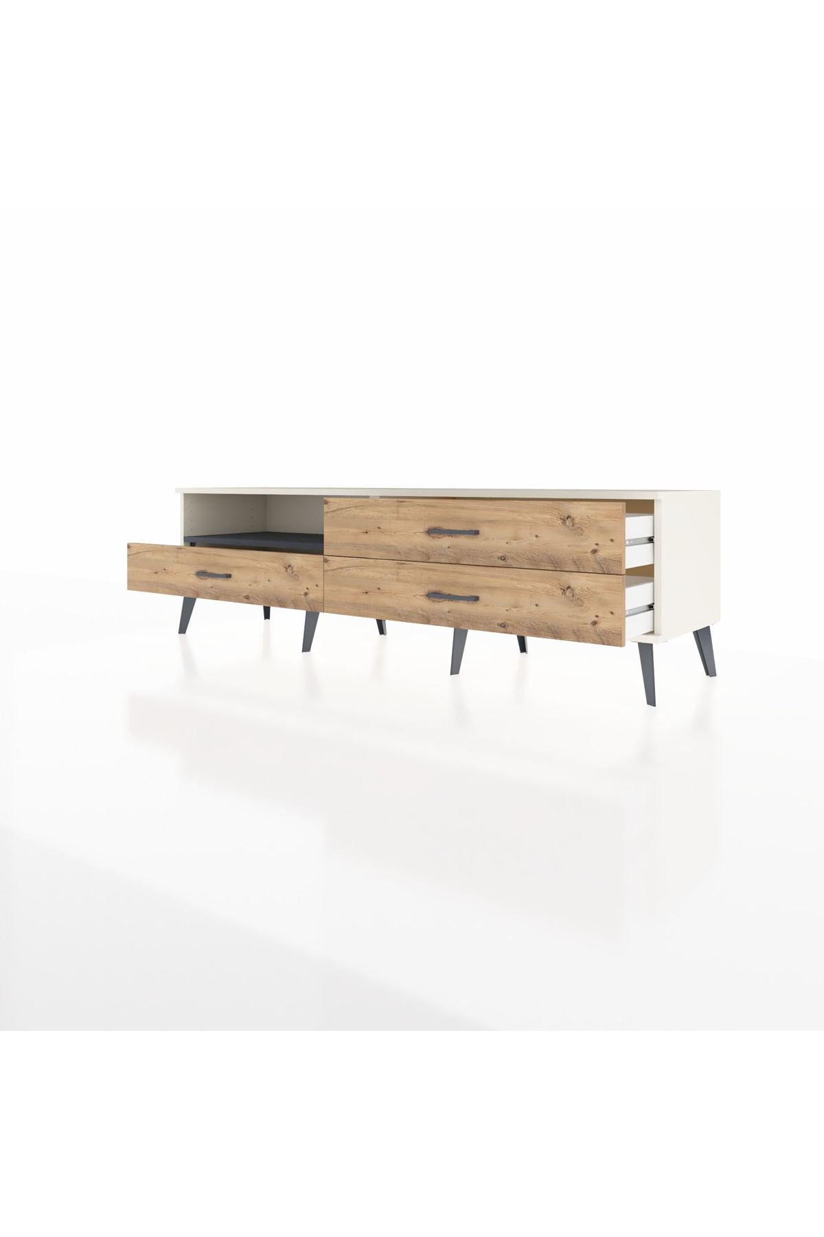 Hyperion TV Ünitesi Tek Raflı 3 Çekmeceli  176x44x51 Aytaşı-Antrasit/Çam