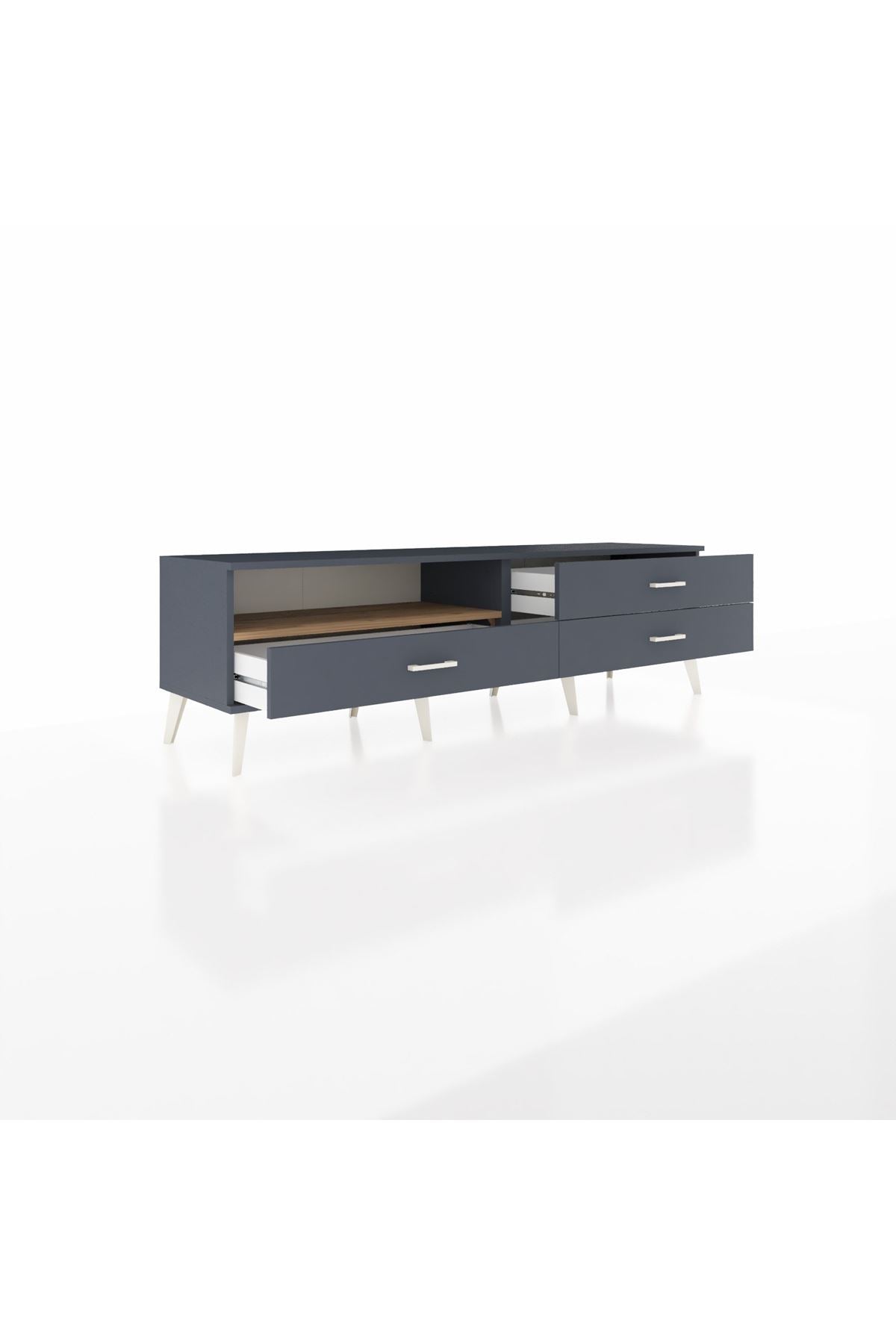 Hyperion TV Ünitesi Tek Raflı 3 Çekmeceli  176x44x51 Antrasit-Çam/Antrasit