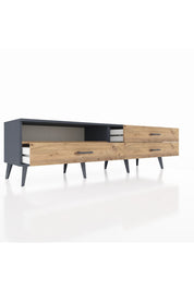 Hyperion TV Ünitesi Tek Raflı 3 Çekmeceli  176x44x51 Antrasit-Çam/Çam