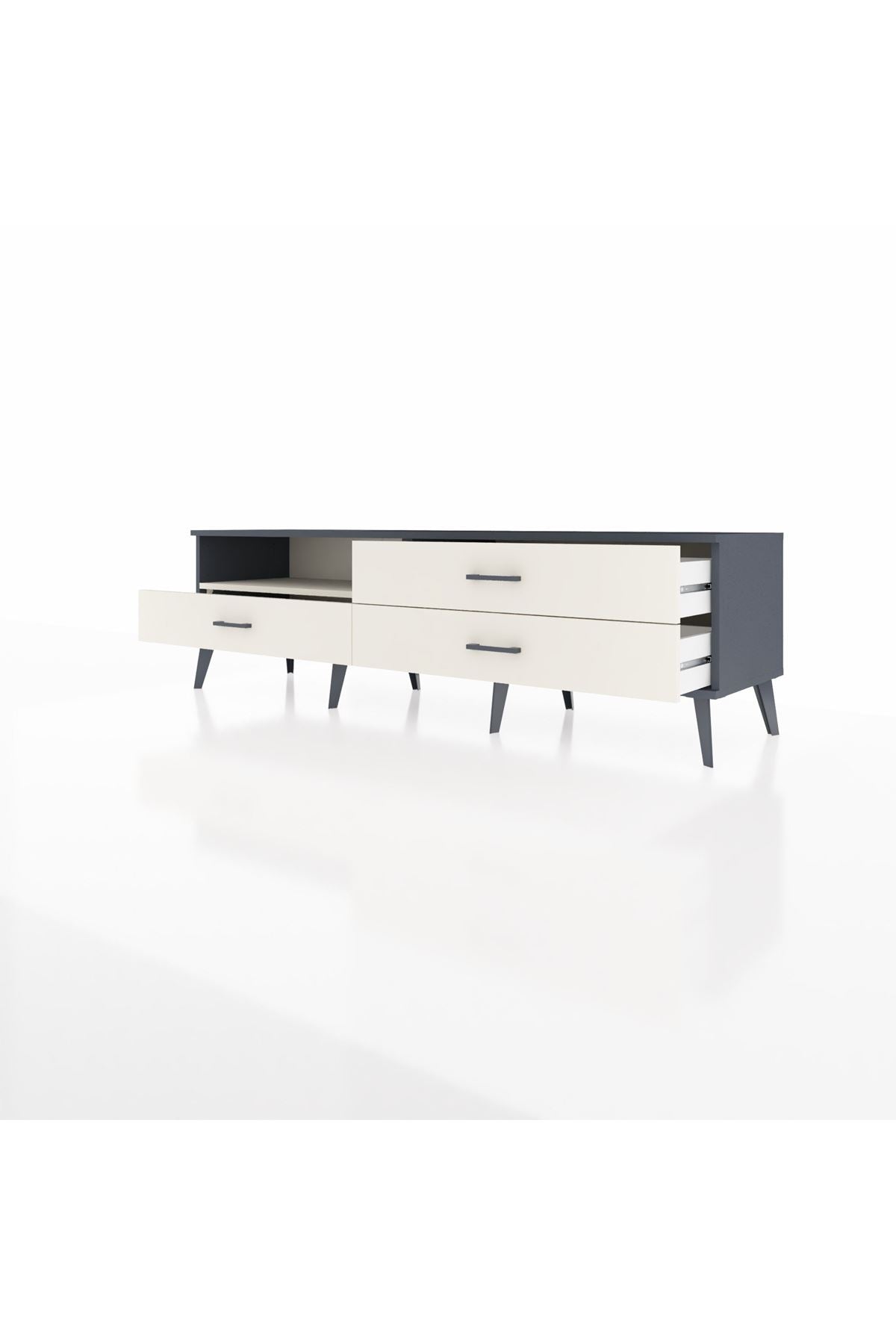 Hyperion TV Ünitesi Tek Raflı 3 Çekmeceli  176x44x51 Antrasit-Aytaşı/Aytaşı