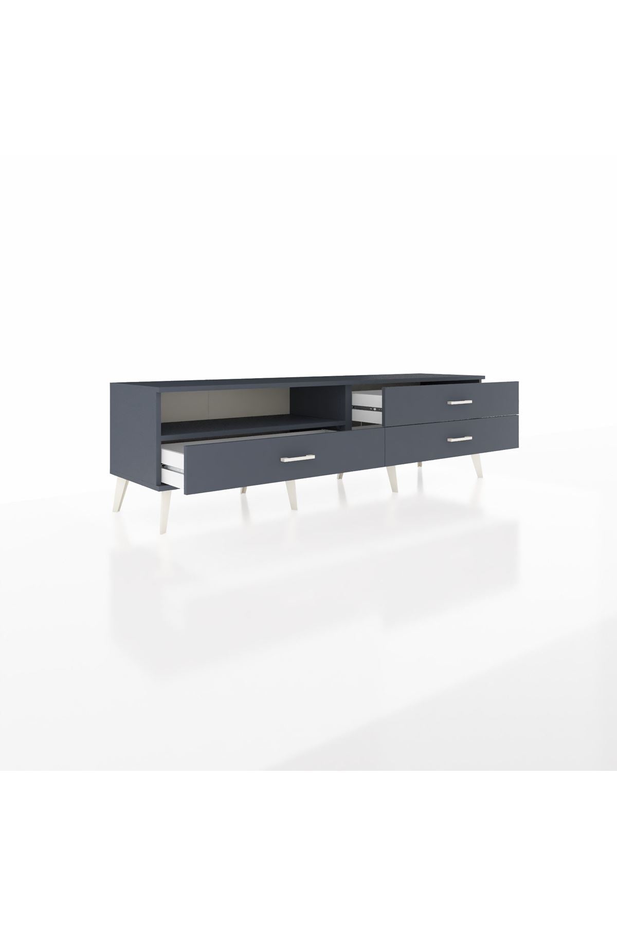 Hyperion TV Ünitesi Tek Raflı 3 Çekmeceli  176x44x51 Antrasit-Antrasit/Antrasit