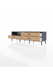 Hyperion TV Ünitesi Tek Raflı 3 Çekmeceli  176x44x51 Antrasit-Antrasit/Çam