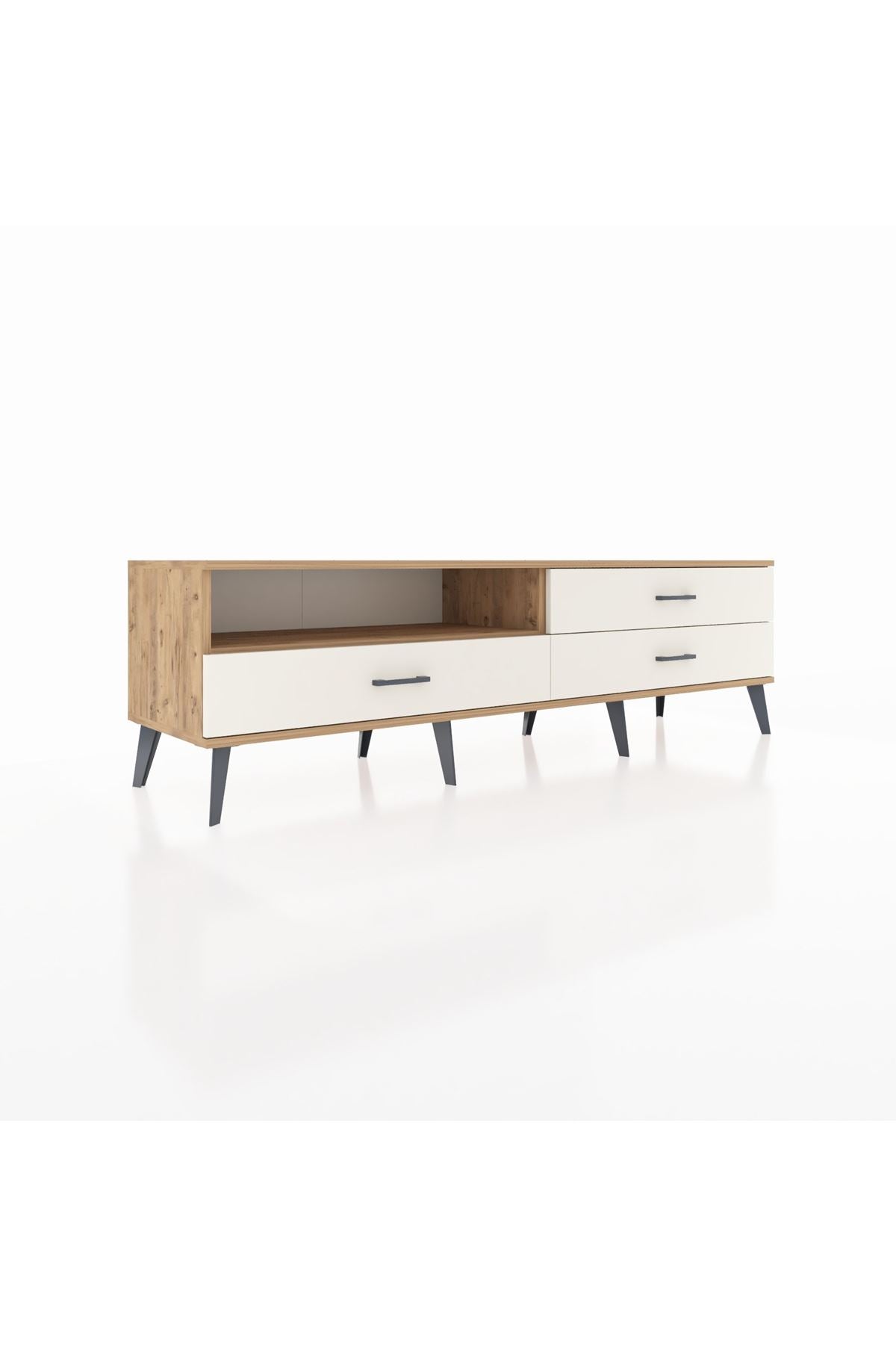 Hyperion TV Ünitesi Tek Raflı 3 Çekmeceli  176x44x51 Çam-Çam/Aytaşı