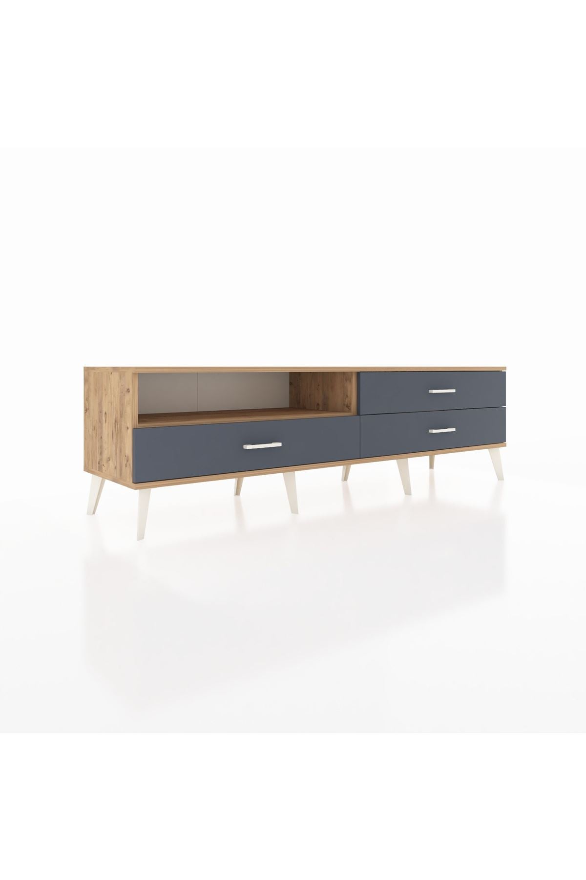 Hyperion TV Ünitesi Tek Raflı 3 Çekmeceli  176x44x51 Çam-Çam/Antrasit