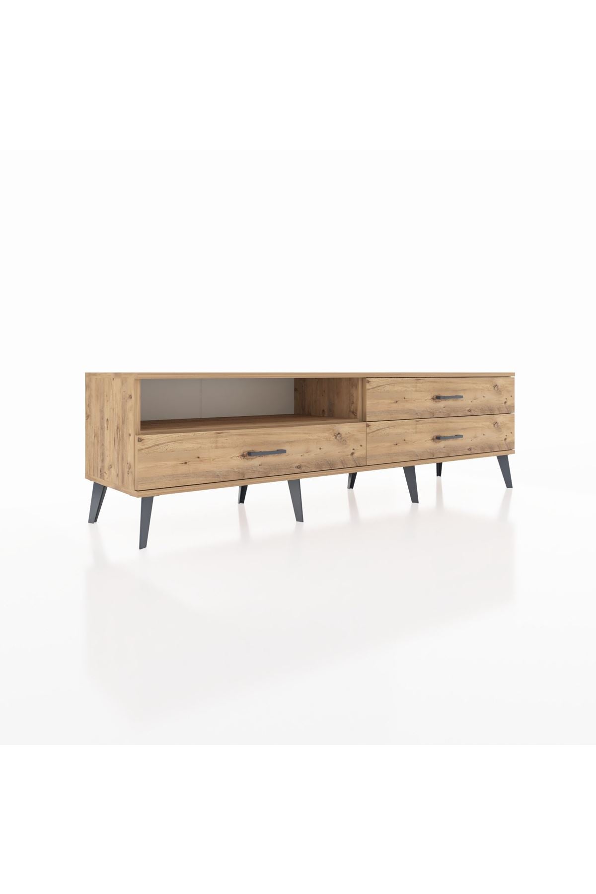 Hyperion TV Ünitesi Tek Raflı 3 Çekmeceli  176x44x51 Çam-Çam/Çam