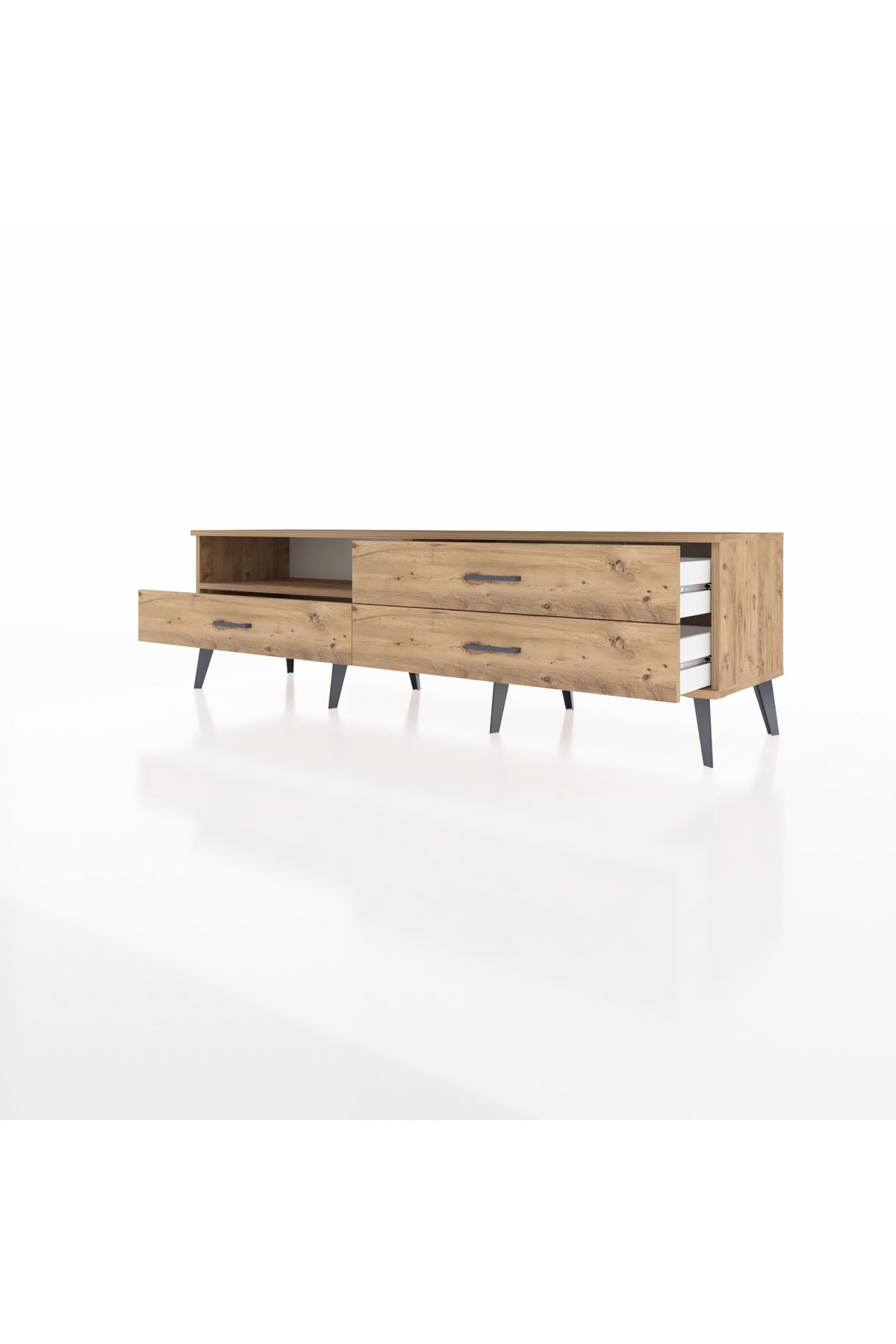 Hyperion TV Ünitesi Tek Raflı 3 Çekmeceli  176x44x51 Çam-Çam/Çam