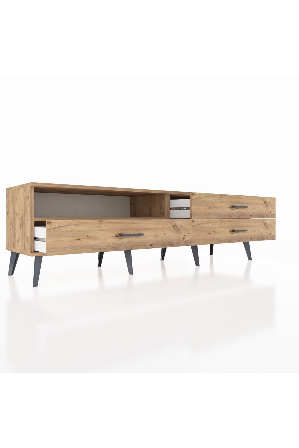 Hyperion TV Ünitesi Tek Raflı 3 Çekmeceli  176x44x51 Çam-Çam/Çam