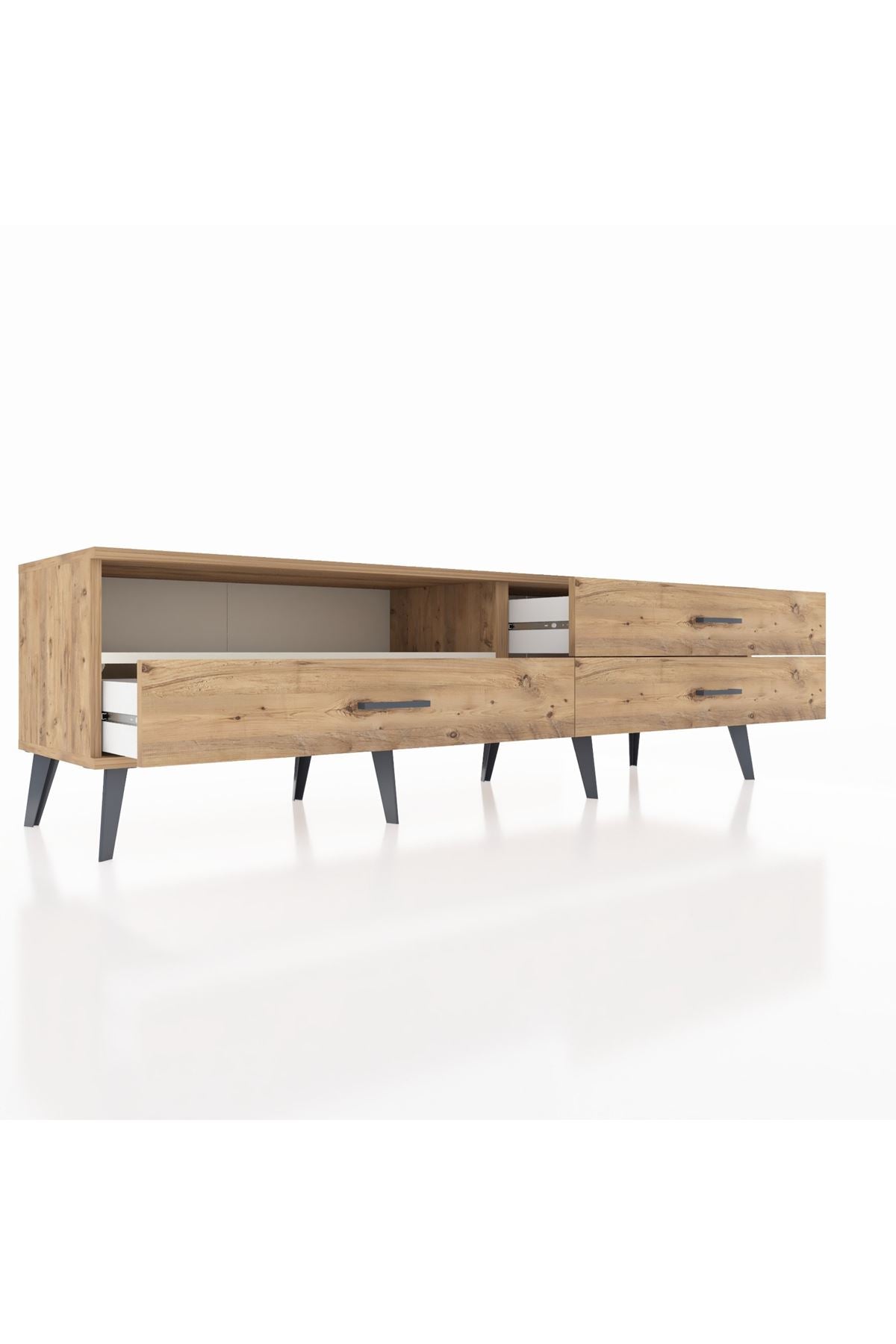 Hyperion TV Ünitesi Tek Raflı 3 Çekmeceli  176x44x51 Çam-Aytaşı/Çam