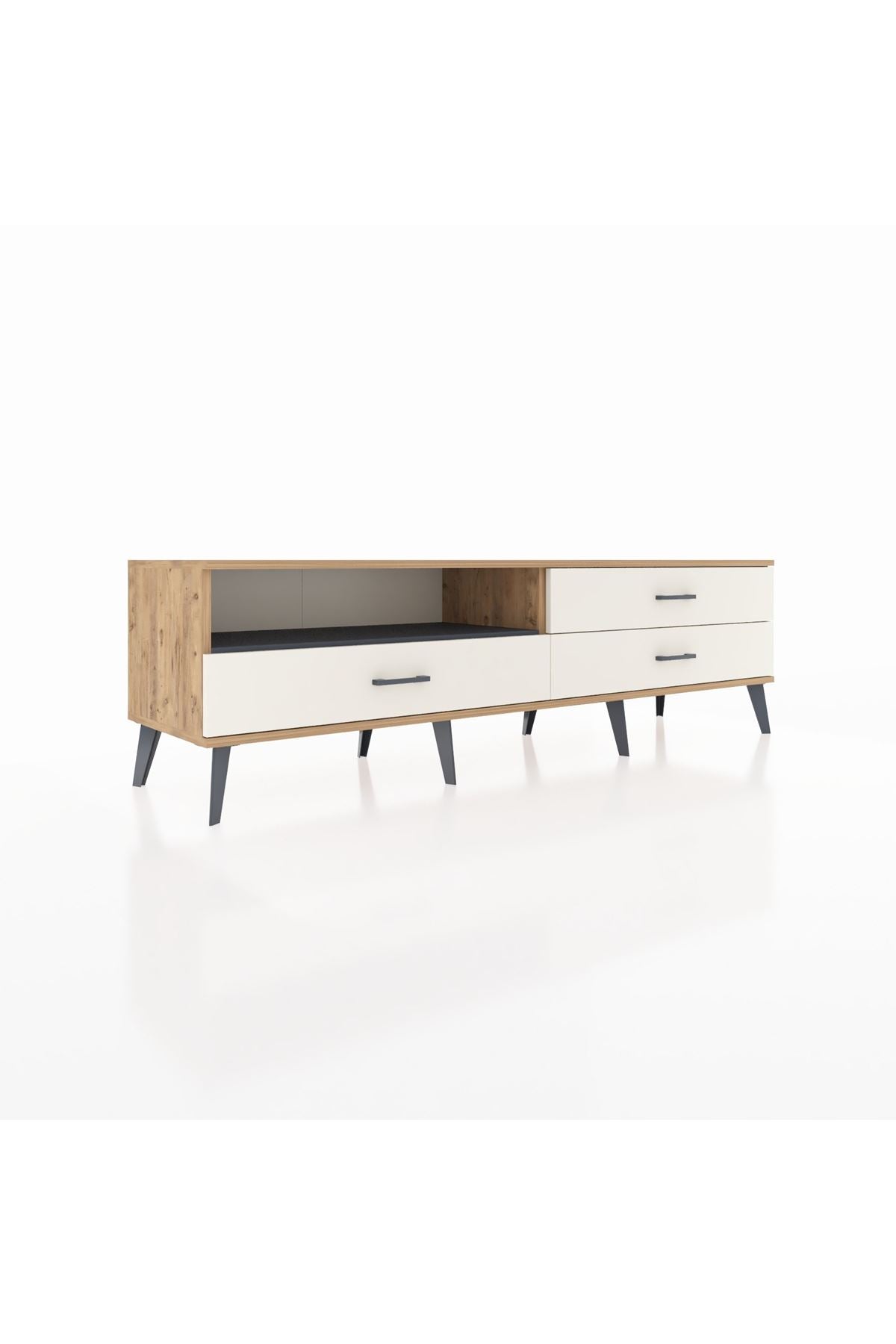 Hyperion TV Ünitesi Tek Raflı 3 Çekmeceli  176x44x51 Çam-Antrasit/Aytaşı