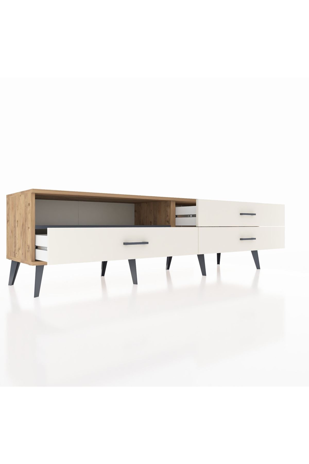 Hyperion TV Ünitesi Tek Raflı 3 Çekmeceli  176x44x51 Çam-Antrasit/Aytaşı