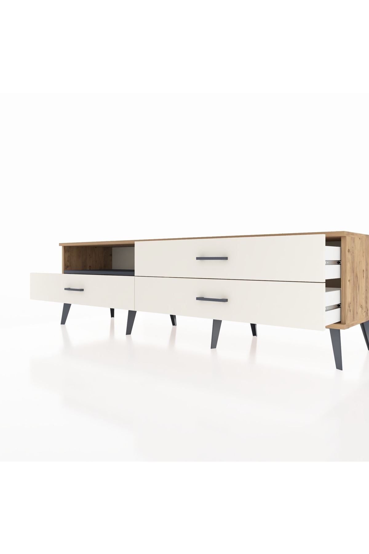 Hyperion TV Ünitesi Tek Raflı 3 Çekmeceli  176x44x51 Çam-Antrasit/Aytaşı