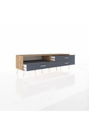 Hyperion TV Ünitesi Tek Raflı 3 Çekmeceli  176x44x51 Çam-Antrasit/Antrasit