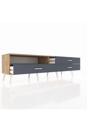 Hyperion TV Ünitesi Tek Raflı 3 Çekmeceli  176x44x51 Çam-Antrasit/Antrasit