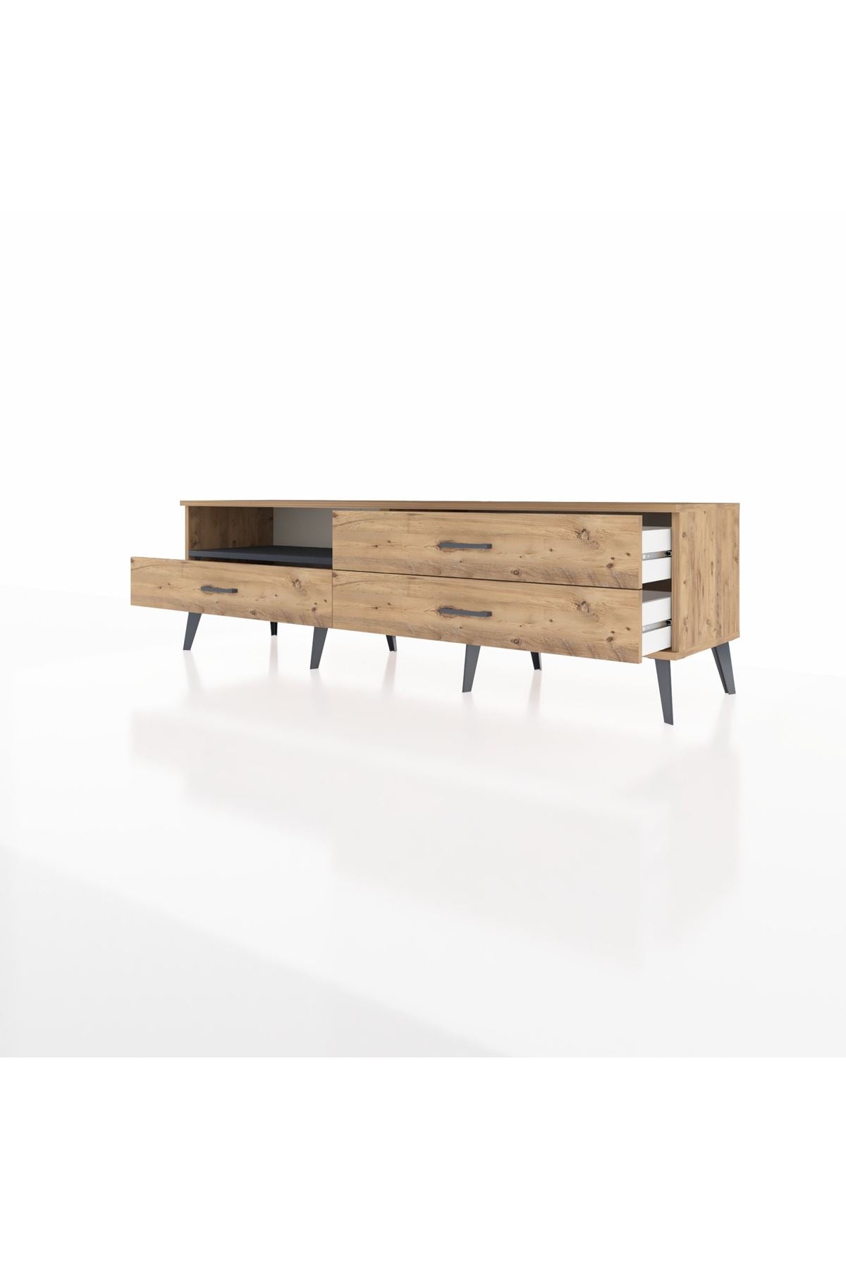 Hyperion TV Ünitesi Tek Raflı 3 Çekmeceli  176x44x51 Çam-Antrasit/Çam