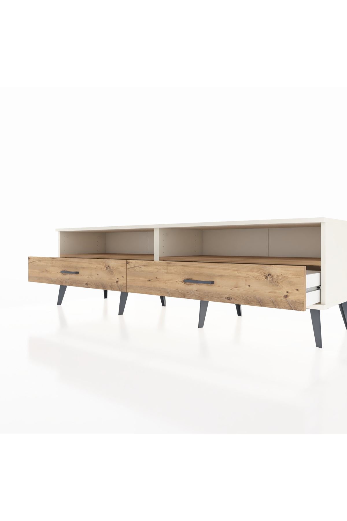 Hyperion TV Ünitesi 2 Raflı 2 Çekmeceli  176x44x51 Aytaşı-Çam/Çam