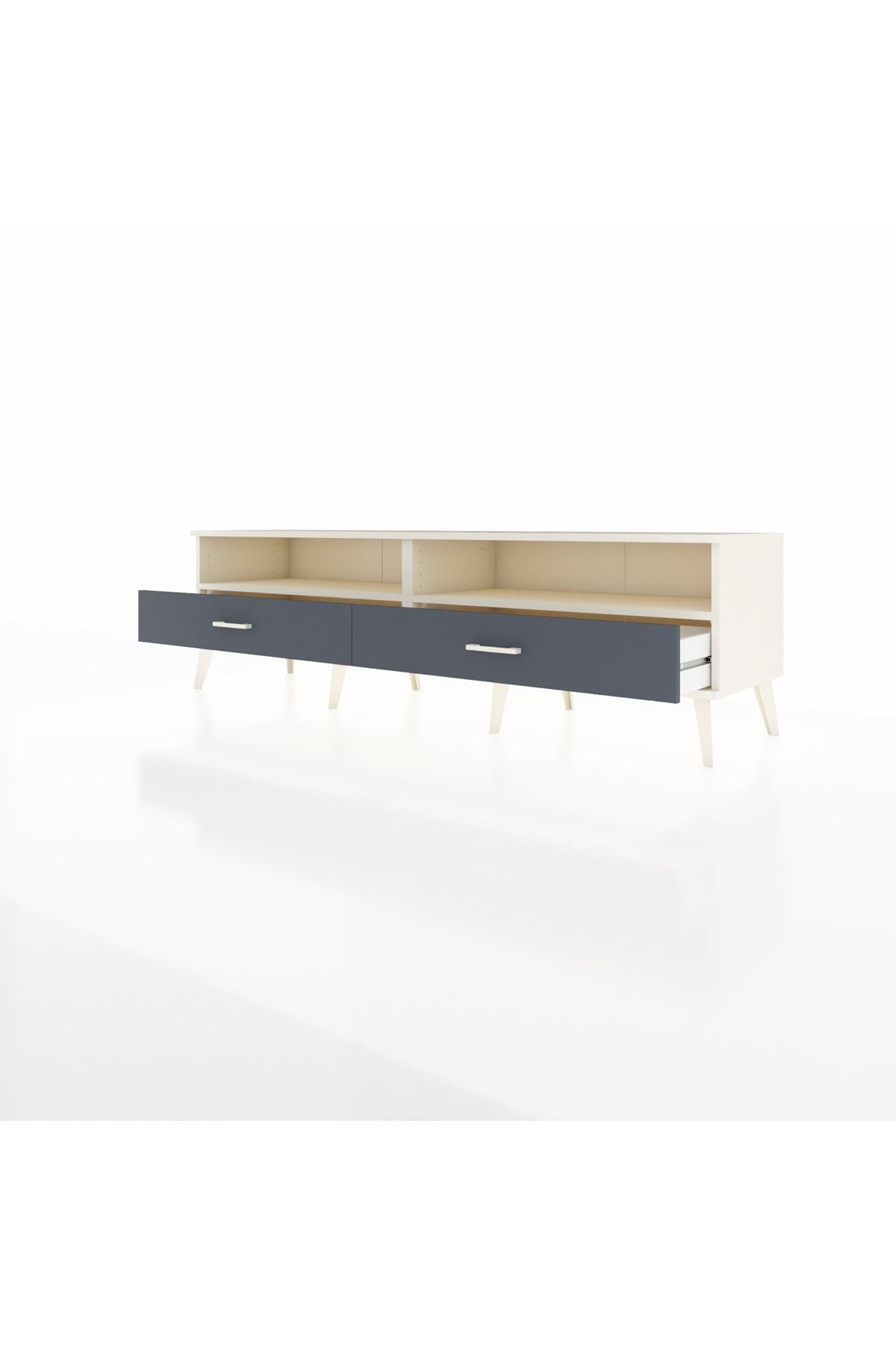 Hyperion TV Ünitesi 2 Raflı 2 Çekmeceli  176x44x51 Aytaşı-Aytaşı/Antrasit