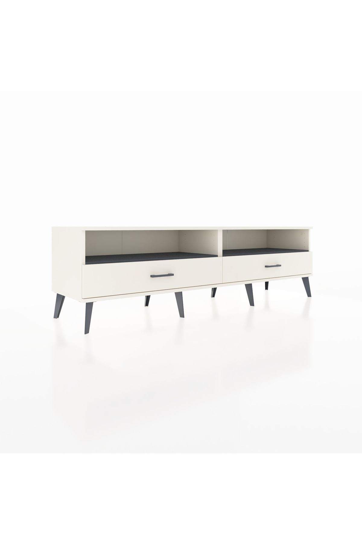 Hyperion TV Ünitesi 2 Raflı 2 Çekmeceli  176x44x51 Aytaşı-Antrasit/Aytaşı