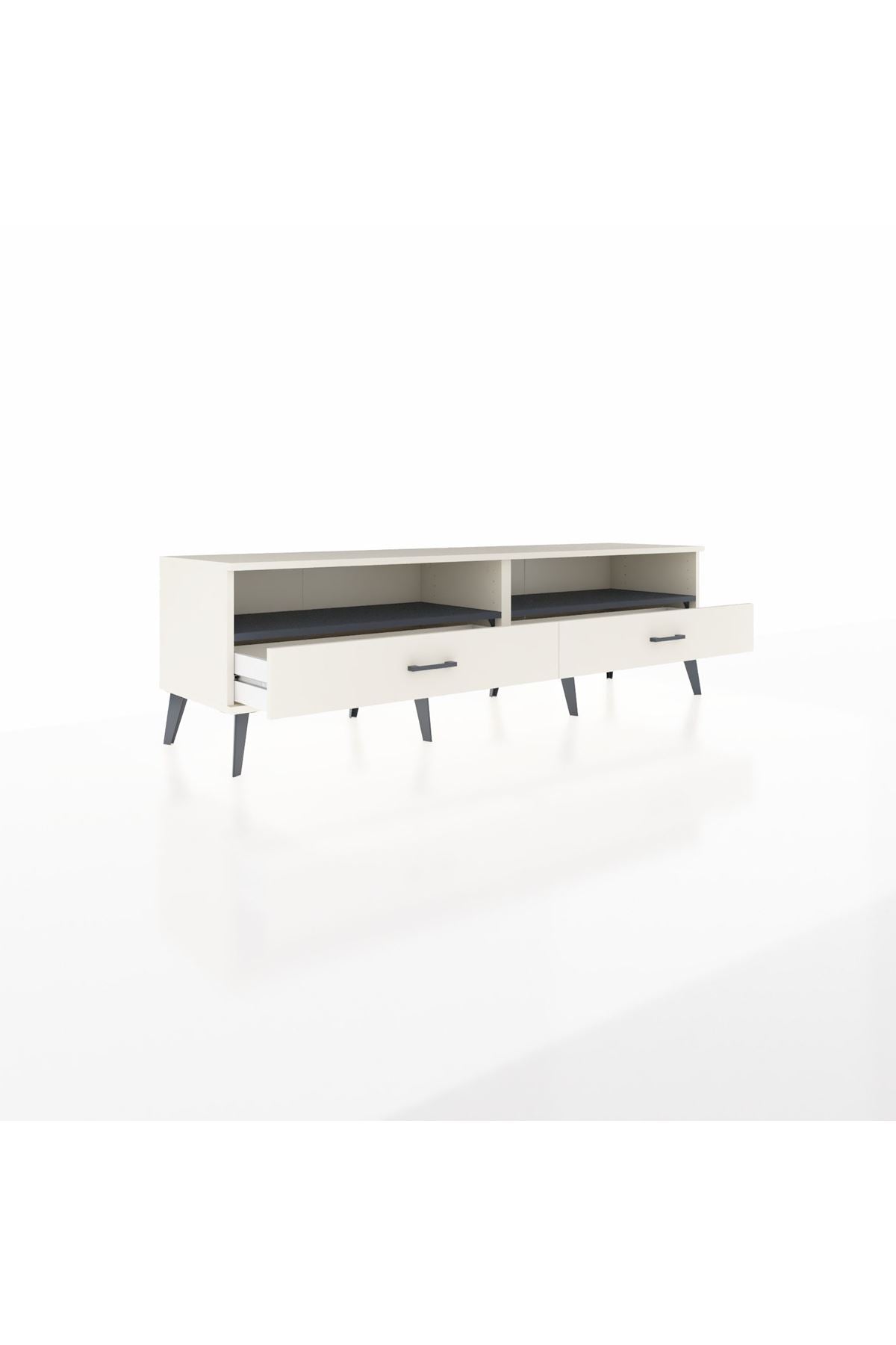 Hyperion TV Ünitesi 2 Raflı 2 Çekmeceli  176x44x51 Aytaşı-Antrasit/Aytaşı