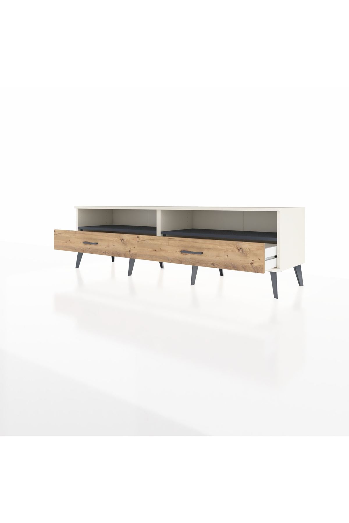 Hyperion TV Ünitesi 2 Raflı 2 Çekmeceli  176x44x51 Aytaşı-Antrasit/Çam