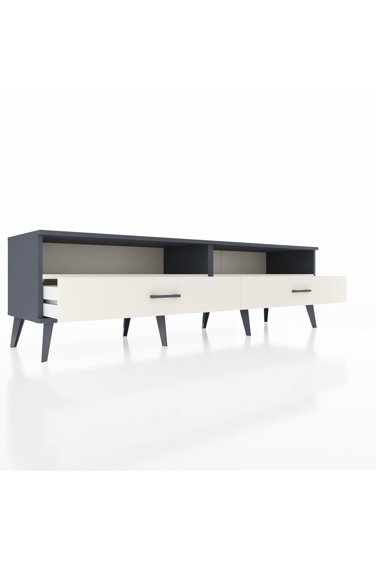 Hyperion TV Ünitesi 2 Raflı 2 Çekmeceli  176x44x51 Antrasit-Aytaşı/Aytaşı