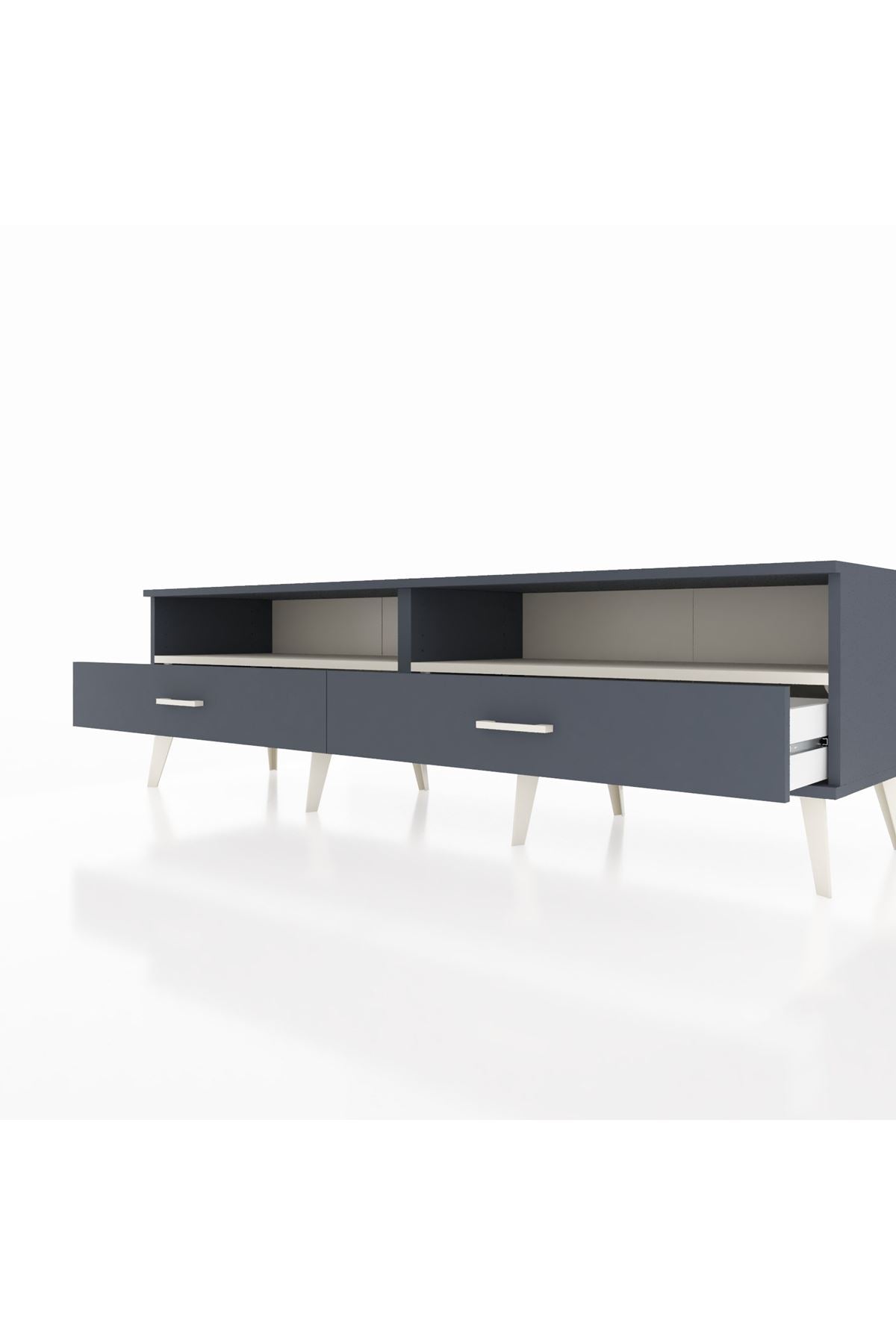 Hyperion TV Ünitesi 2 Raflı 2 Çekmeceli  176x44x51 Antrasit-Aytaşı/Antrasit